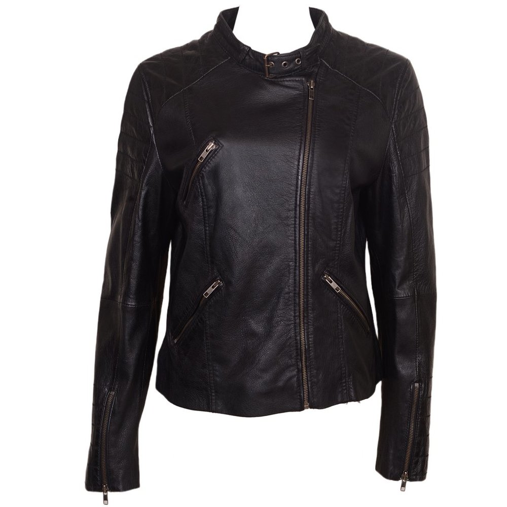 WOMEN'S BIKER LEATHER MOTORCYCLE JACKET